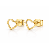 Pendientes Bubble Heart baño en oro de 18kt