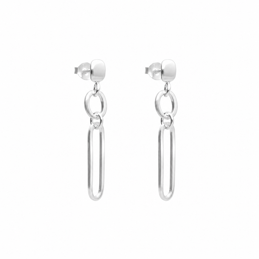 Pendientes Link Line plata