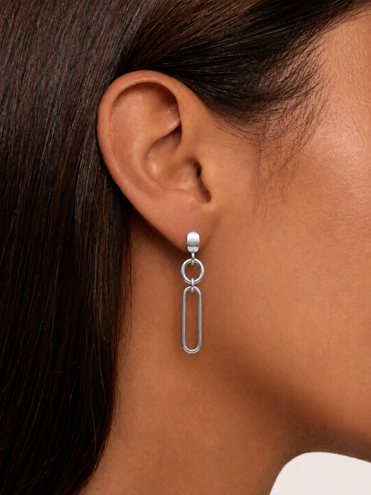 Pendientes Link Line plata