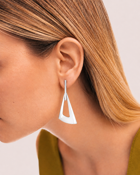 Pendientes Geo Fan Atelier plata