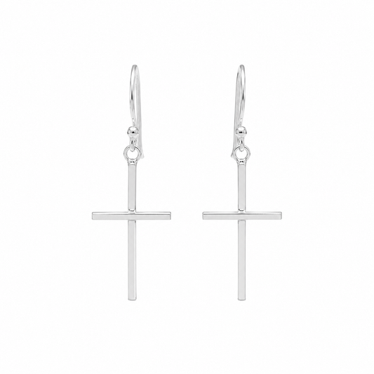 Pendientes Cross Line Atelier plata