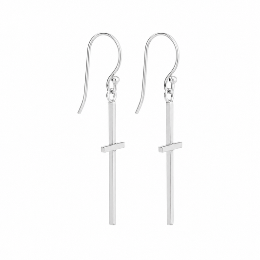 Pendientes Cross Line Atelier plata
