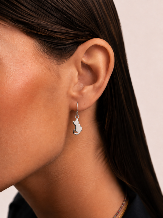 Pendientes Cat Atelier plata