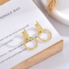 Pendientes de aro Circle Shine plata baño en oro de 18kt