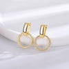 Pendientes de aro Circle Shine plata baño en oro de 18kt