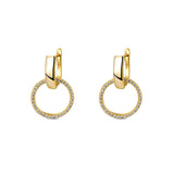 Pendientes de aro Circle Shine plata baño en oro de 18kt
