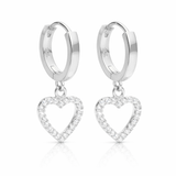 Pendientes de aro Beat Heart plata