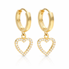 Pendientes de aro Beat Heart baño en oro de 18kt