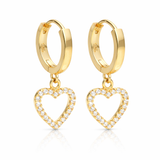Pendientes de aro Beat Heart baño en oro de 18kt