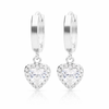 Pendientes de aro Sweet Drop Heart plata