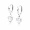 Pendientes de aro Sweet Drop Heart plata