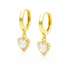 Pendientes de aro Sweet Drop Heart baño en oro de 18kt