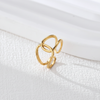 Anillo line cruzado plata baño en oro de 18kt