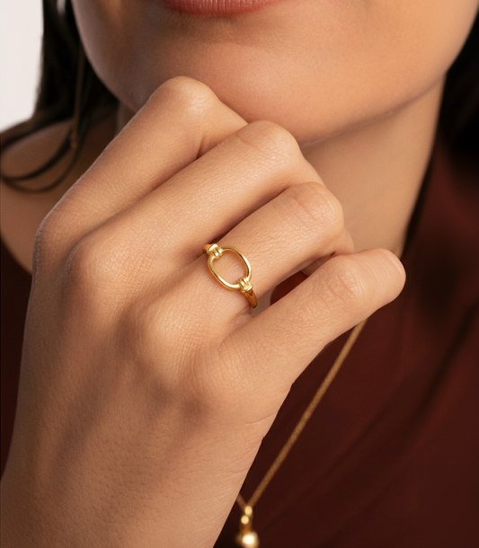 Anillo Loop Essence baño en oro de 18kt