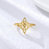 Anillo Nudo de Bruja plata baño en oro de 18kt