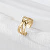 Anillo Golden Flow baño en oro de 18kt