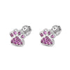 Pendientes Paw Spark Rosa plata